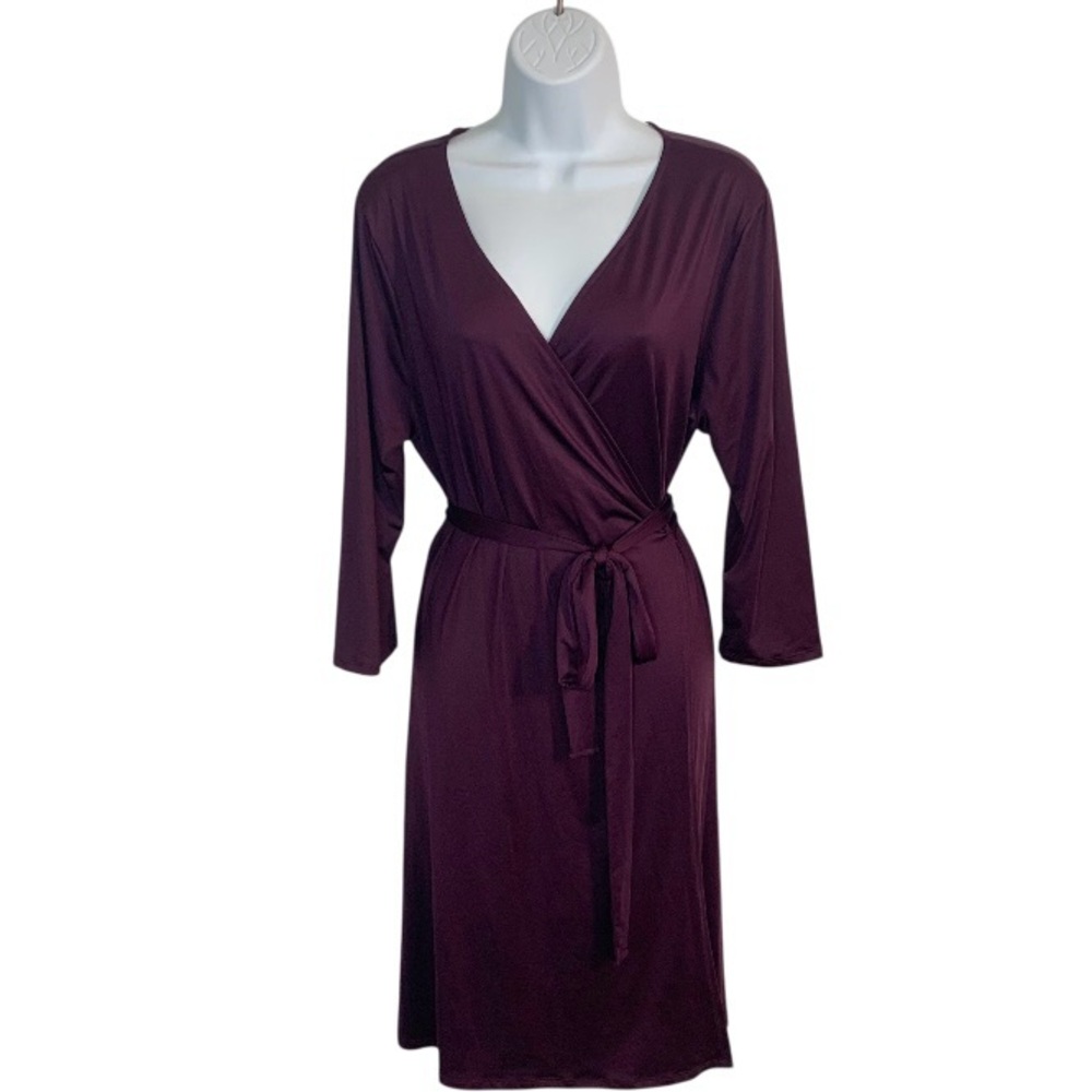 LULAROE Maroon Long Sleeve Wrap Dress Sz L